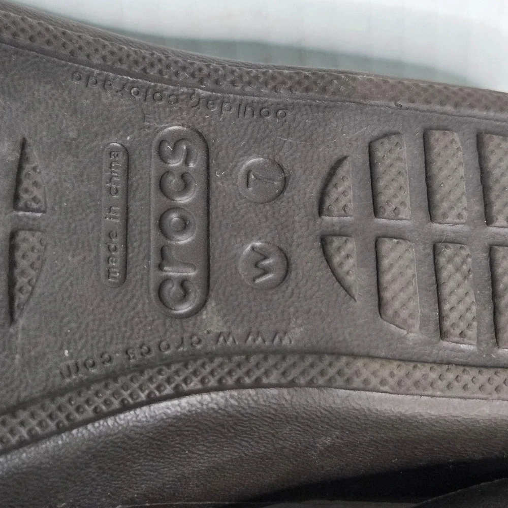 Crocs Patricia Wedge Sandals Espresso Brown Tan Strappy Comfort Shoes 7